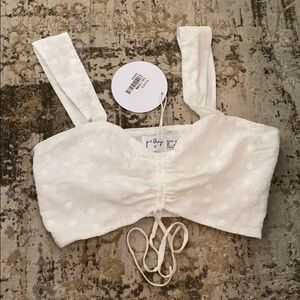 cropped white princess polly tank